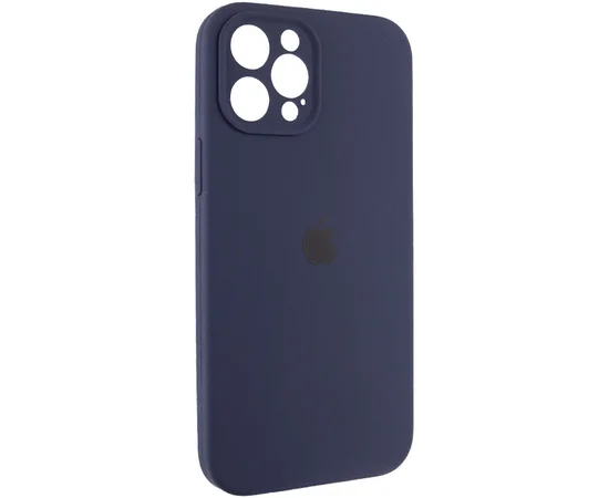 Чехол Silicone Case Full Camera Protective (AA) для Apple iPhone 12 Pro (6.1") Темно-синий / Midnight blue / PVH