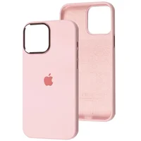 Чохол Silicone Case Metal Buttons (AA) для Apple iPhone 12 Pro / 12 (6.1") Рожевий / Chalk Pink