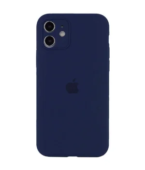 Чехол Silicone Case Full Camera Protective (AA) для Apple iPhone 12 (6.1") Синий / Deep navy