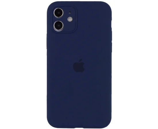 Чехол Silicone Case Full Camera Protective (AA) для Apple iPhone 12 (6.1") Синий / Deep navy