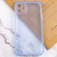 Чехол TPU Ease Carbon color series для Apple iPhone 12 (6.1") Синий / Прозрачный