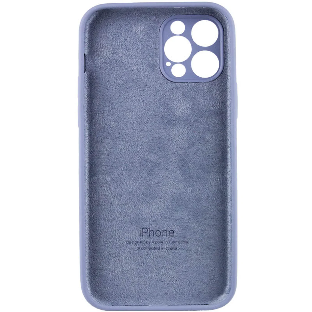 Чехол Silicone Case Full Camera Protective (AA) для Apple iPhone 12 Pro (6.1") Серый / Lavender Gray
