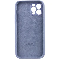Чехол Silicone Case Full Camera Protective (AA) для Apple iPhone 12 Pro (6.1") Серый / Lavender Gray