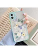 TPU+PC чехол Picture Color Buttons full camera для Apple iPhone 12 (6.1") Бирюзовый / Цветы