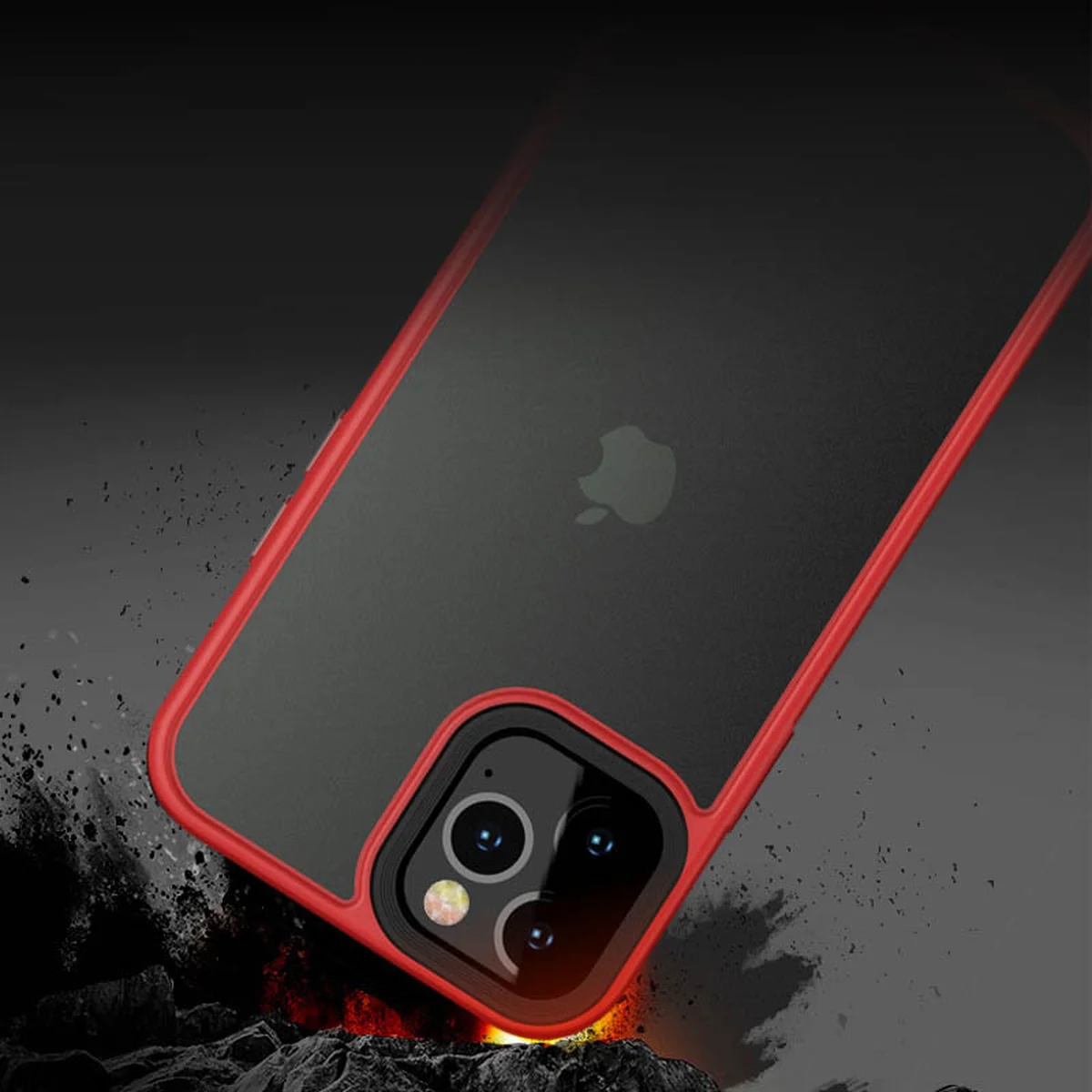 TPU+PC чехол Metal Buttons для Apple iPhone 12 Pro / 12 (6.1") Красный