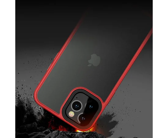 TPU+PC чехол Metal Buttons для Apple iPhone 12 Pro / 12 (6.1") Красный