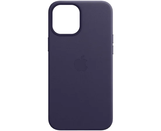 Кожаный чехол Leather Case (AAA) with MagSafe для Apple iPhone 12 Pro / 12 (6.1") Deep Violet