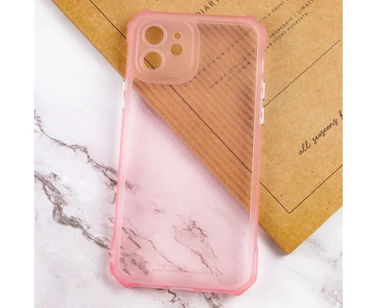 Чехол TPU Ease Carbon color series для Apple iPhone 12 (6.1") Розовый / Прозрачный