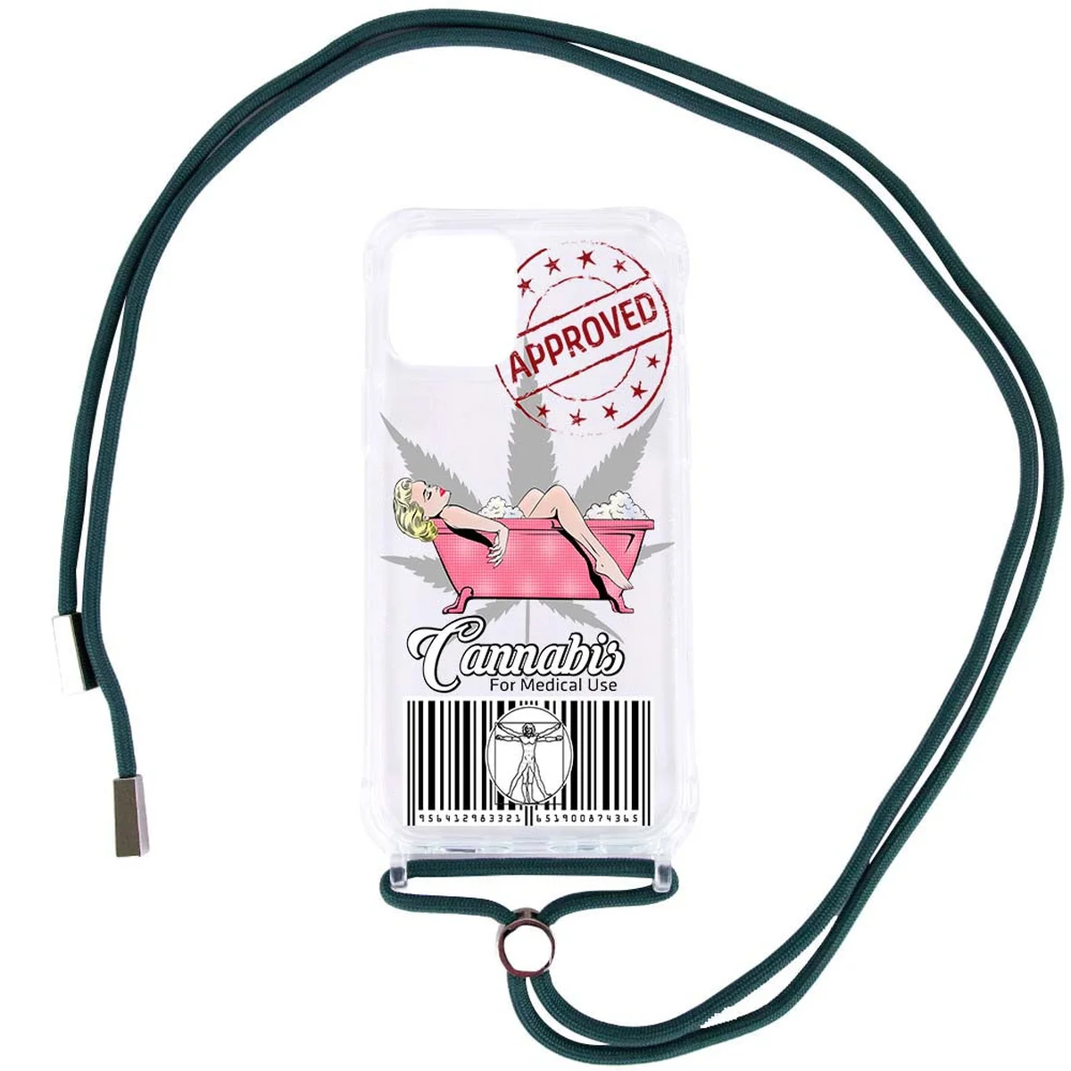 Чохол TPU Crossbody Street Style для Apple iPhone 12 Pro / 12 (6.1 ") Merlin / Зелений / Forest green