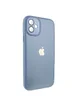 Чехол TPU+Glass Sapphire Midnight для Apple iPhone 12 (6.1") Голубой / Blue
