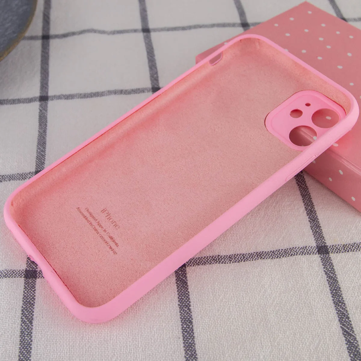 Чехол Silicone Case Full Camera Protective (AA) для Apple iPhone 12 (6.1") Розовый / Light pink