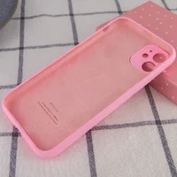 Чехол Silicone Case Full Camera Protective (AA) для Apple iPhone 12 (6.1") Розовый / Light pink