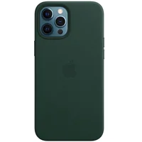 Кожаный чехол Leather Case (AAA) with MagSafe and Animation для Apple iPhone 12 Pro / 12 (6.1") Dark Green