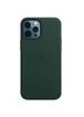 Кожаный чехол Leather Case (AAA) with MagSafe and Animation для Apple iPhone 12 Pro / 12 (6.1") Dark Green