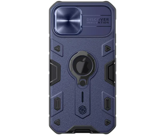 TPU+PC чехол Nillkin CamShield Armor (шторка на камеру) для Apple iPhone 12 Pro / 12 (6.1")  Синий