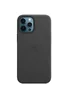 Кожаный чехол Leather Case (AAA) with MagSafe and Animation для Apple iPhone 12 Pro / 12 (6.1") Black