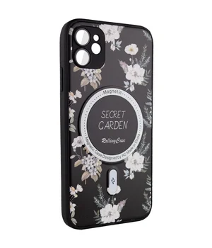 TPU+PC чехол Secret Garden with MagSafe для Apple iPhone 12 (6.1") Black