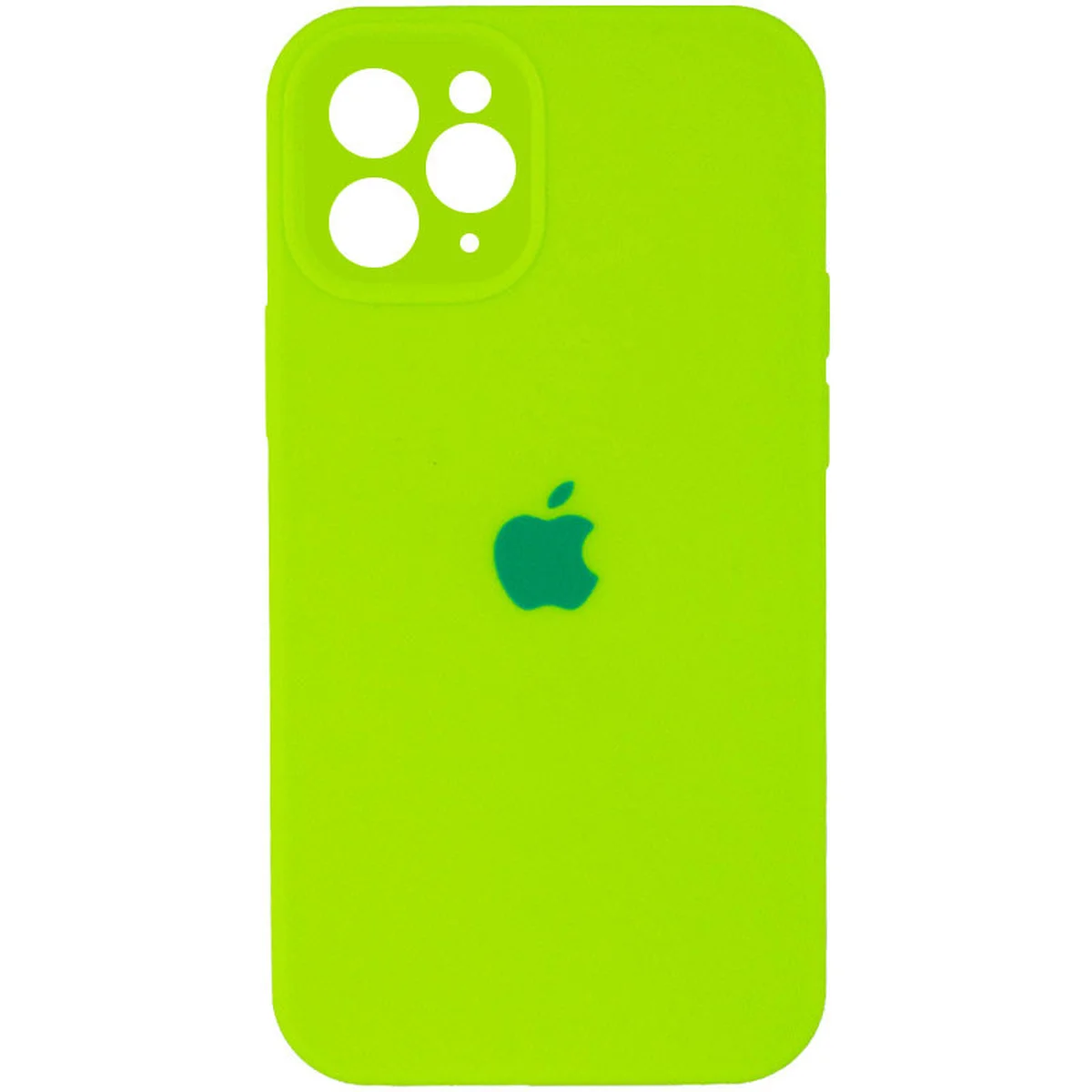 Чохол Silicone Case Full Camera Protective (AA) для Apple iPhone 12 Pro (6.1 ") Салатовий / Neon green