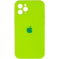 Чохол Silicone Case Full Camera Protective (AA) для Apple iPhone 12 Pro (6.1 ") Салатовий / Neon green