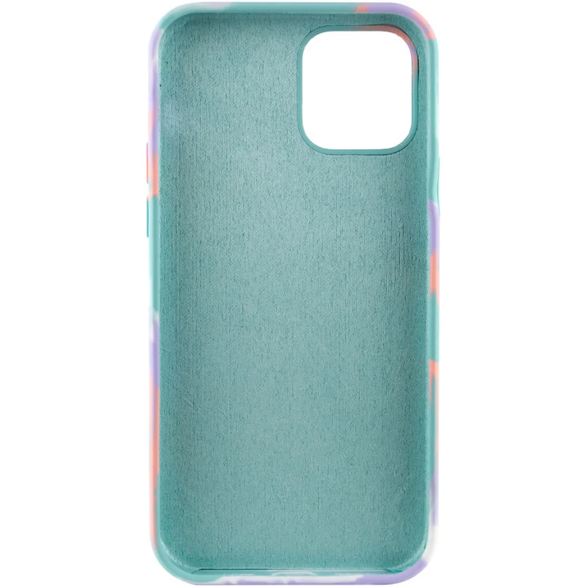 Чехол Silicone case full Aquarelle для Apple iPhone 12 Pro / 12 (6.1") Бирюзово-сиреневый