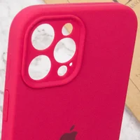 Чехол Silicone Case Full Camera Protective (AA) для Apple iPhone 12 Pro (6.1") Красный / Rose Red / PVH