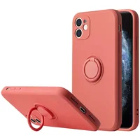 Чехол TPU Candy Ring Full Camera для Apple iPhone 12 (6.1") Красный / Camellia