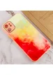 Чехол TPU+Glass Impasto abstract для Apple iPhone 12 (6.1") Red yellow