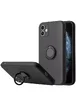 Чехол TPU Candy Ring Full Camera для Apple iPhone 12 (6.1") Черный / Black