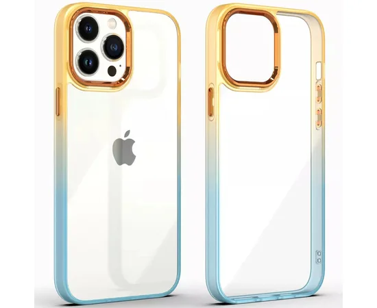 Чохол TPU+PC Fresh sip series для Apple iPhone 12 Pro / 12 (6.1") Бірюзовий / Помаранчевий