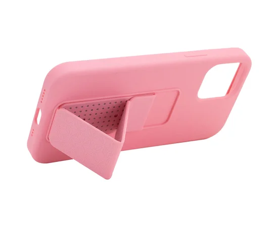 Чехол Silicone Case Hand Holder для Apple iPhone 12 Pro / 12 (6.1") Розовый / Pink