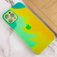 Чехол TPU+Glass Impasto abstract для Apple iPhone 12 Pro (6.1") Yellow green