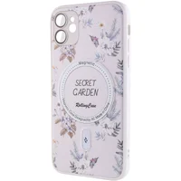 TPU+PC чехол Secret Garden with MagSafe для Apple iPhone 12 (6.1") White