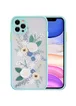 TPU+PC чехол Picture Color Buttons full camera для Apple iPhone 12 Pro (6.1") Бирюзовый / Цветы