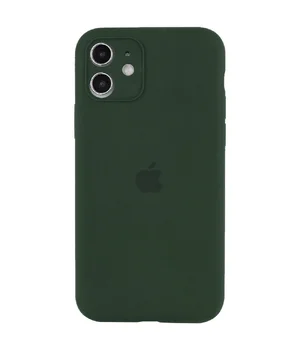Чехол Silicone Case Full Camera Protective (AA) для Apple iPhone 12 (6.1") Зеленый / Cyprus Green