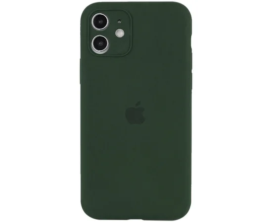 Чехол Silicone Case Full Camera Protective (AA) для Apple iPhone 12 (6.1") Зеленый / Cyprus Green