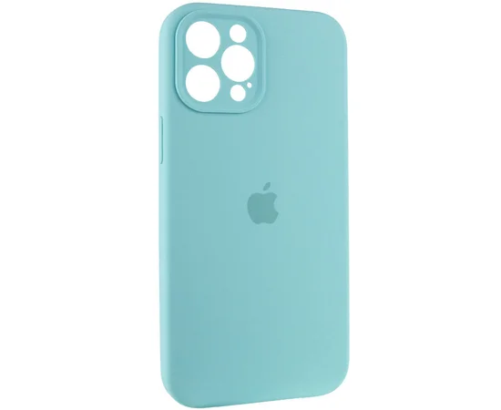 Чохол Silicone Case Full Camera Protective (AA) Apple iPhone 12 Pro (6.1") Бірюзовий / Marine Green