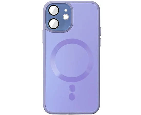 Чехол TPU+Glass Sapphire Midnight with MagSafe для Apple iPhone 12 (6.1") Сиреневый / Dasheen