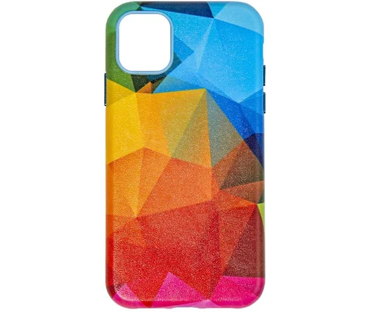 Кожаный чехол Colour Splash для Apple iPhone 12 Pro / 12 (6.1") Red / Blue