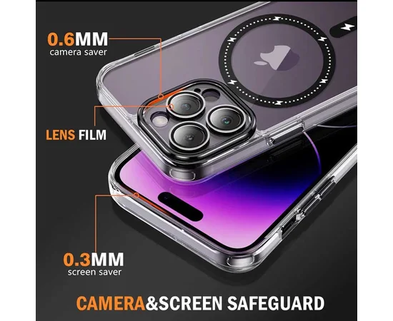 Чохол TPU+PC Colorful with MagSafe для Apple iPhone 12 Pro (6.1") Black