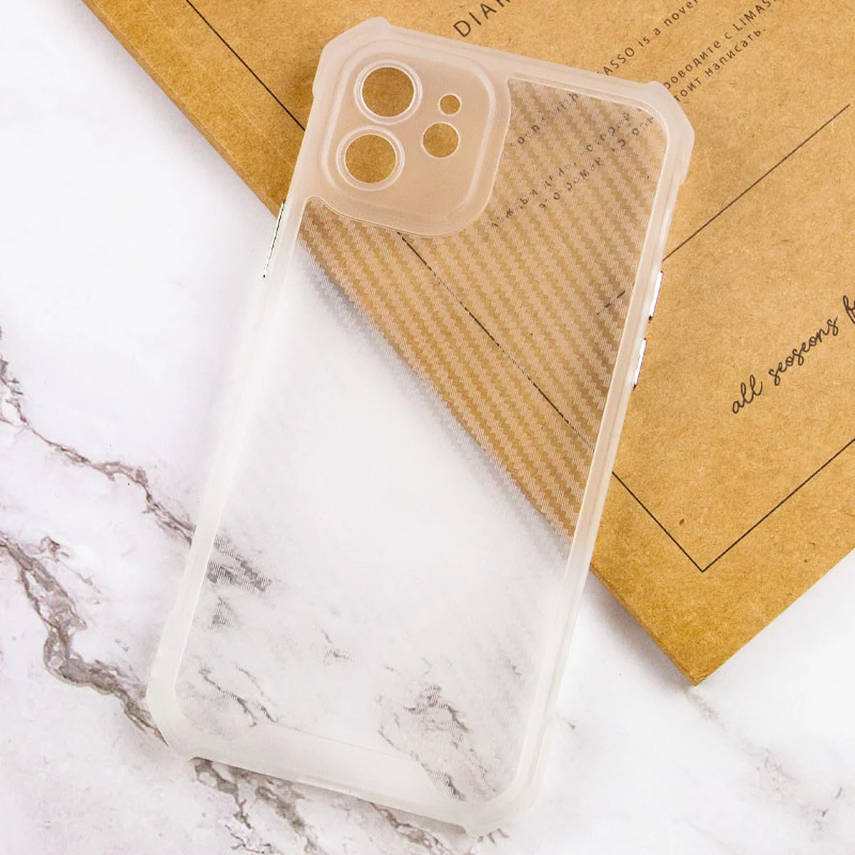 Чехол TPU Ease Carbon color series для Apple iPhone 12 (6.1") Матовый / Прозрачный