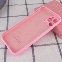 Чехол Silicone Case Full Camera Protective (AA) для Apple iPhone 12 Pro (6.1") Розовый / Light pink