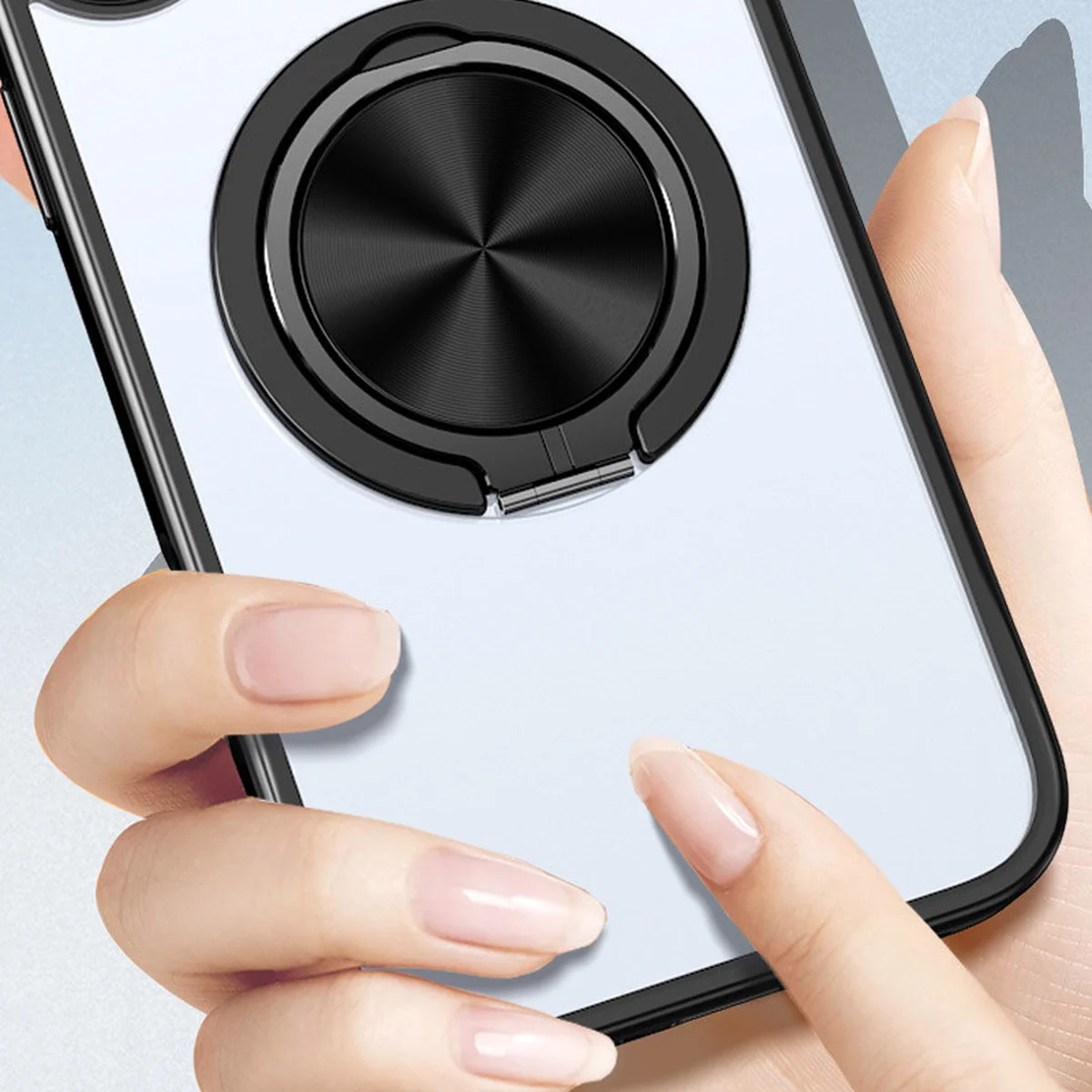 TPU+PC чохол Metal Ring with MagSafe для Apple iPhone 12 Pro / 12 (6.1") Чорний