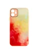 Чехол TPU+Glass Impasto abstract для Apple iPhone 12 (6.1") Red yellow