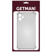 TPU чехол GETMAN Ease logo усиленные углы для Apple iPhone 12 (6.1") Серый (прозрачный)