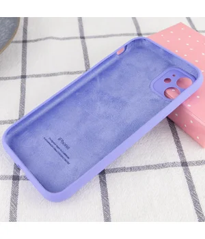 Чохол Silicone Case Full Camera Protective (AA) для Apple iPhone 12 (6.1 ") Бузковий / Dasheen
