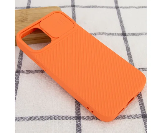 Чехол Camshield Square TPU со шторкой для камеры для Apple iPhone 12 Pro / 12 (6.1") Оранжевый
