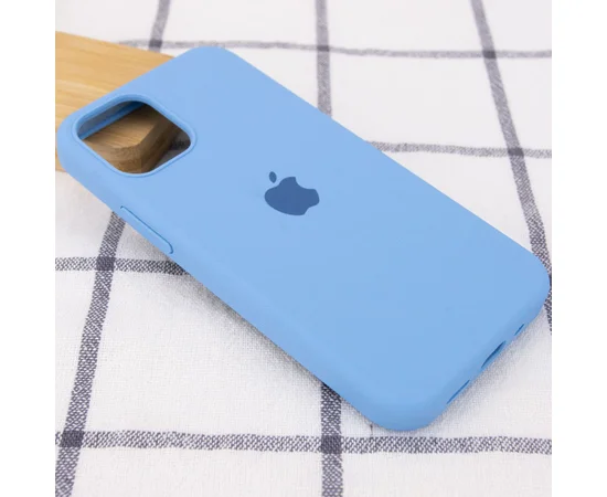 Чехол Silicone Case Full Protective (AA) для Apple iPhone 12 Pro / 12 (6.1") Голубой / Cornflower