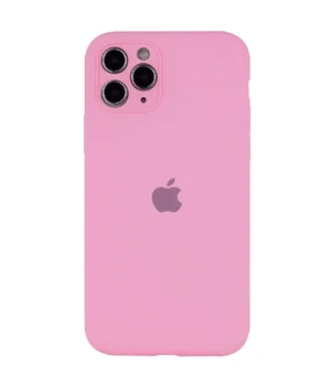 Чехол Silicone Case Full Camera Protective (AA) для Apple iPhone 12 Pro (6.1") Розовый / Light pink
