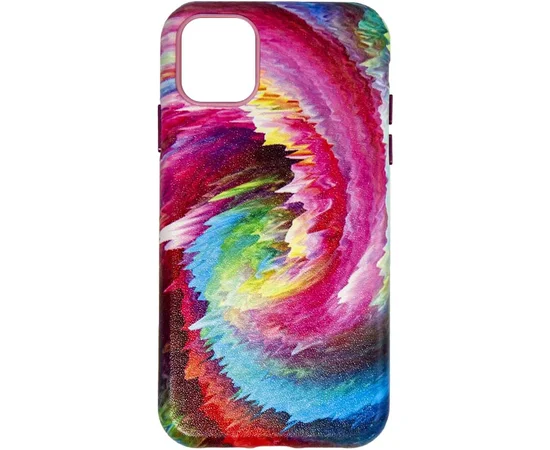 Кожаный чехол Colour Splash для Apple iPhone 12 Pro / 12 (6.1") Pink / Blue
