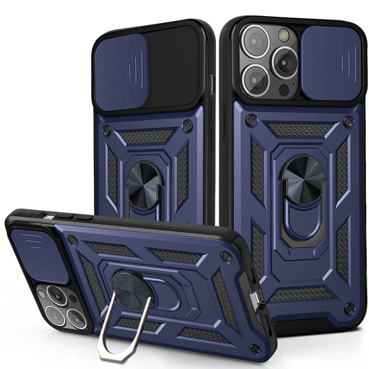 Ударопрочный чехол Camshield Serge Ring для Apple iPhone 12 Pro / 12 (6.1") Синий